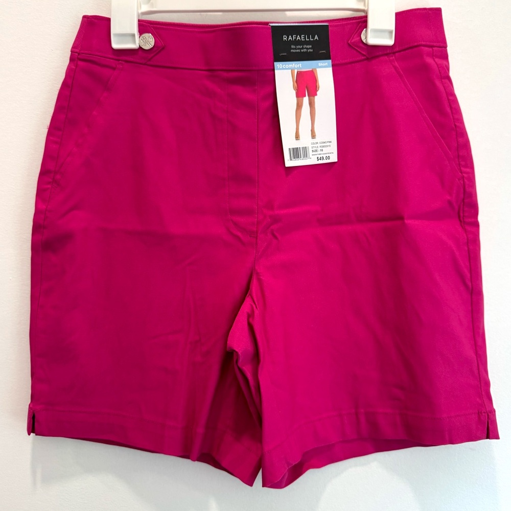 Ladies Rafaella Pink Bermuda Stretchy Shorts Athletic Style NWT